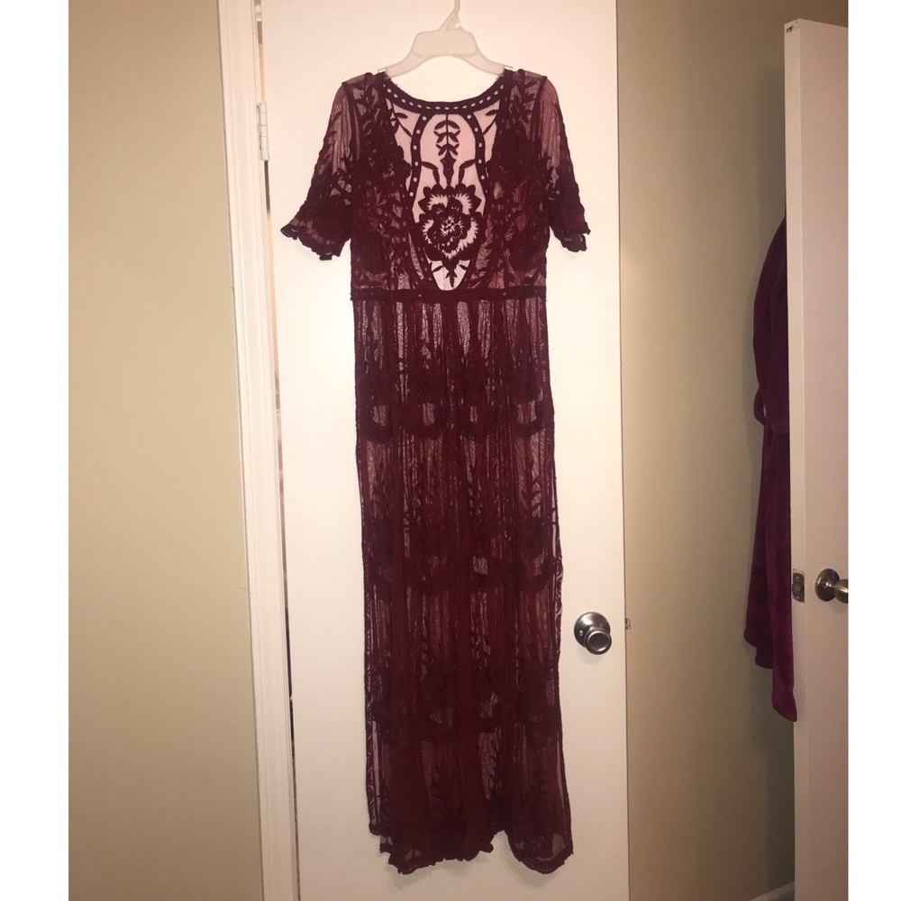 Burgundy Lace Dress
